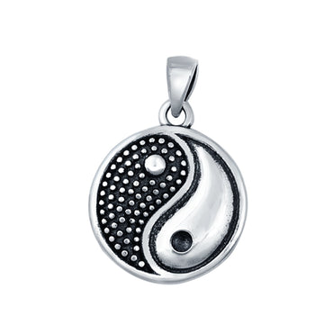Silver Yin Yang Pendant Charm 925 Sterling Silver (16mm)